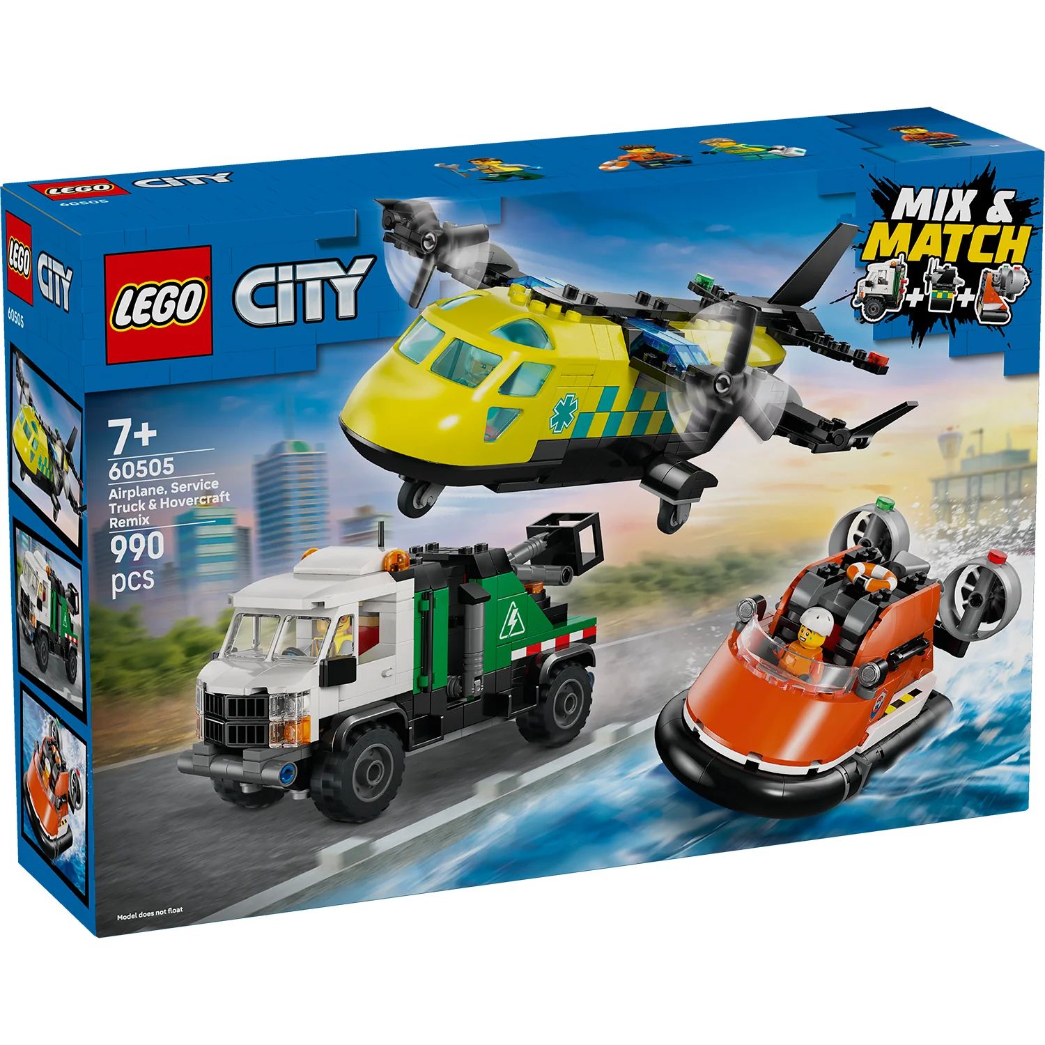 LEGO® City Airplane, Service Truck & Hovercraft Remix
